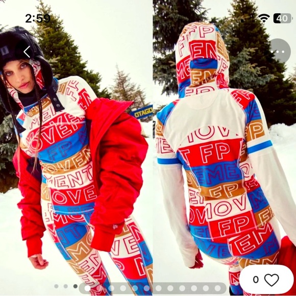 Graphic Print Hoodie free people movement down to dust Nwt logo top fall $120 - Picture 1 of 1